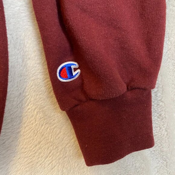 Champion Men's Sweatshirt Medium Eco Maroon Crewneck Long Sleeve Pullover Casual - Picture 7 of 7